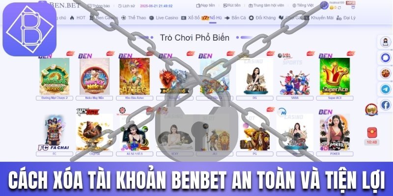 Cách xóa tài khoản Benbet