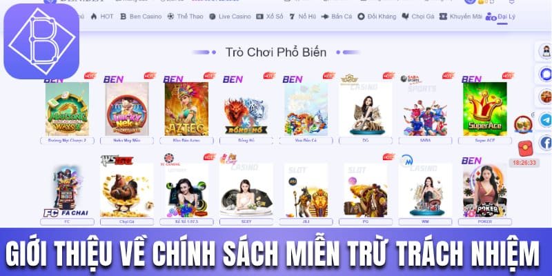 Giới thiệu về chính sách miễn trừ trách nhiệm tại Benbet