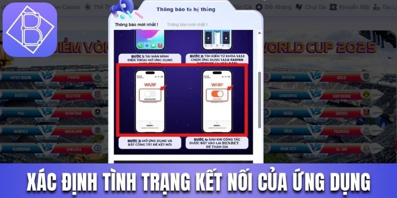 Xác định tình trạng kết nối của ứng dụng
