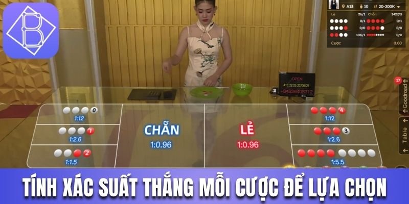 Tính xác suất thắng mỗi cược để lựa chọn